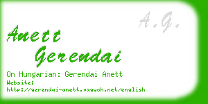 anett gerendai business card